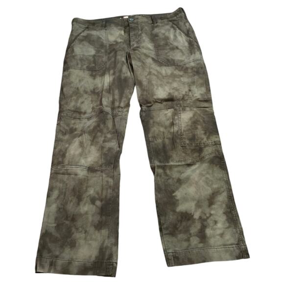 Lane Bryant Tie Dye Green Camo Cargo Patch‎ Pocket Straight Leg Pants Size 18 - Picture 1 of 9